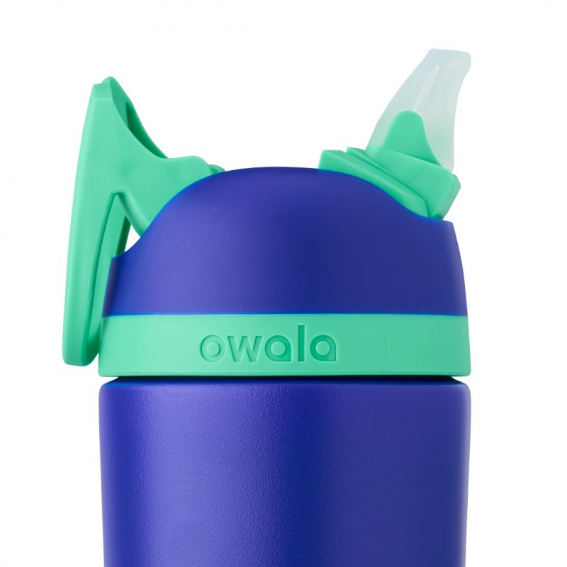 Blue Teal Owala 14oz Kids' Stainless Steel Flip™ Stainless Steel Water Bottle | 5187-CWOFR