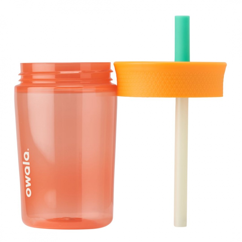 Just Peachy Owala 15oz Kids' Tumbler Plastic Water Bottle | 5392-FCNEX