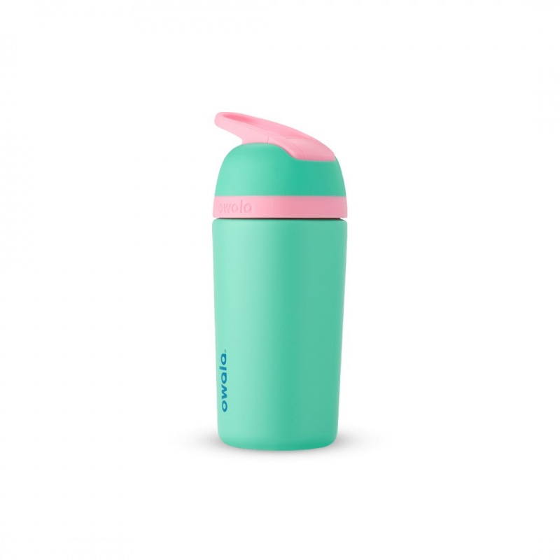 Teal Pink Owala 14oz Kids\' Stainless Steel Flip™ Stainless Steel Water Bottle | 5231-QXHNF